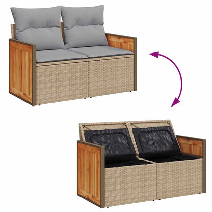 Garten-Sofa-Set 13 pcs Beige, Hellgrau 100 x 100 x 71 cm