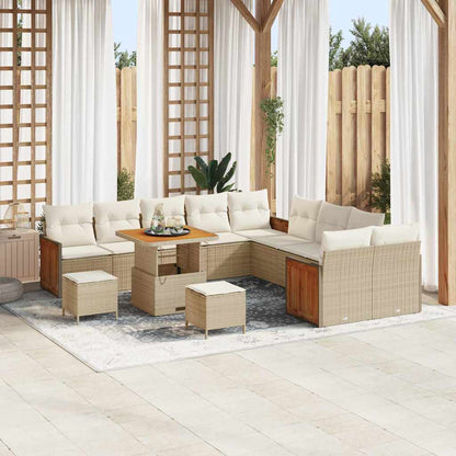 Garten-Sofa-Set 13 pcs Beige und Creme 80 x 80 x 71 cm