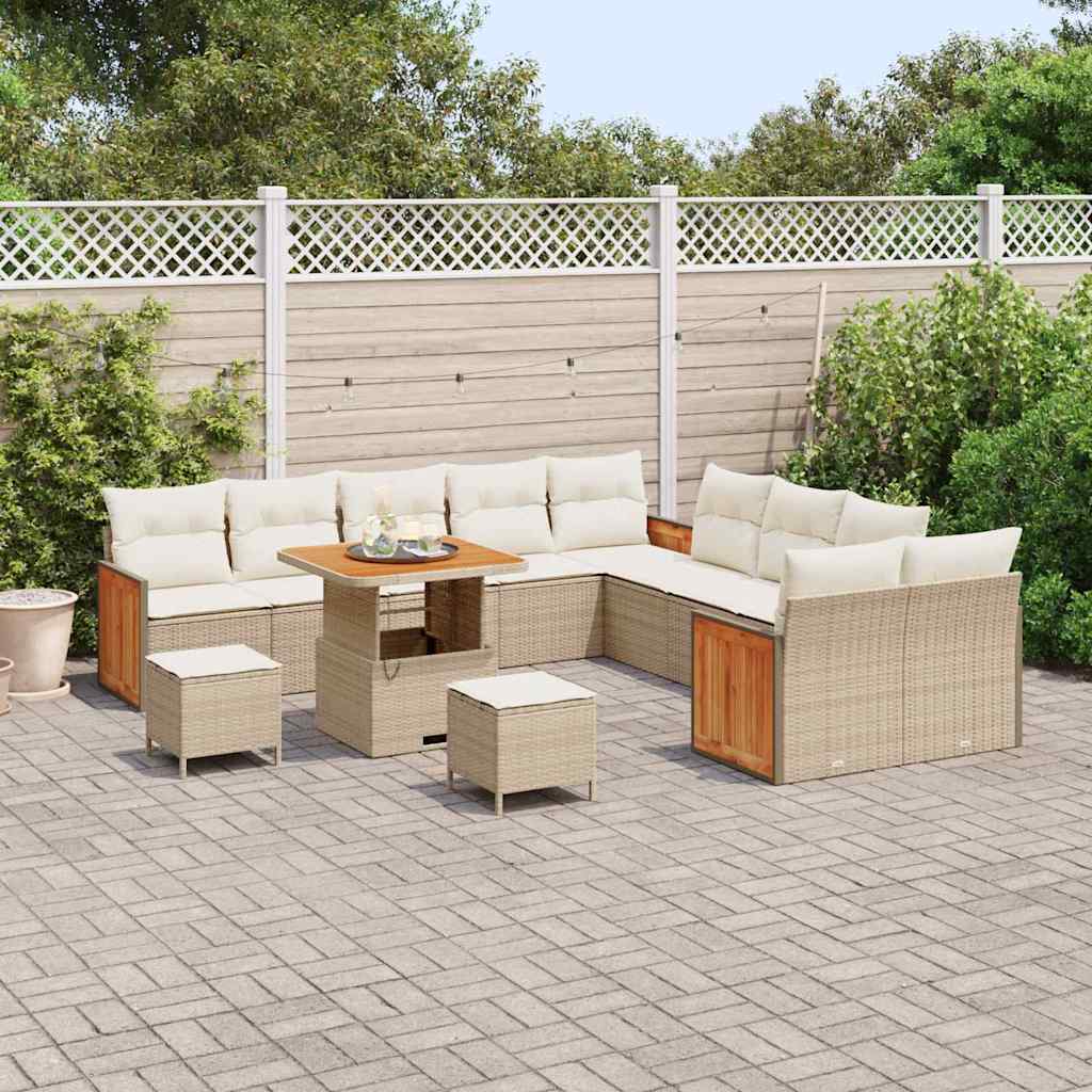 Garten-Sofa-Set 13 pcs Beige und Creme 80 x 80 x 71 cm