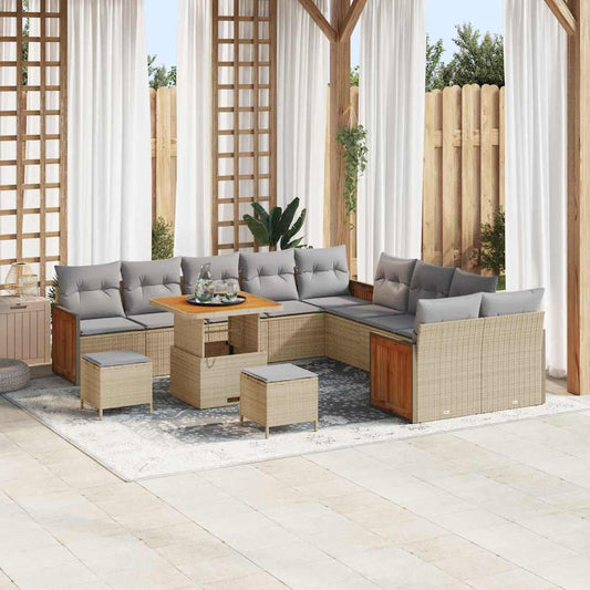 Garten-Sofa-Set 13 pcs Beige, Hellgrau 80 x 80 x 71 cm