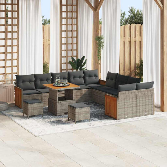 Garten-Sofa-Set 13 pcs Grau, Dunkelgrau 80 x 80 x 71 cm