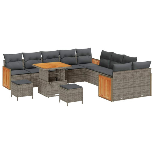 Garten-Sofa-Set 13 pcs Grau, Dunkelgrau 80 x 80 x 71 cm