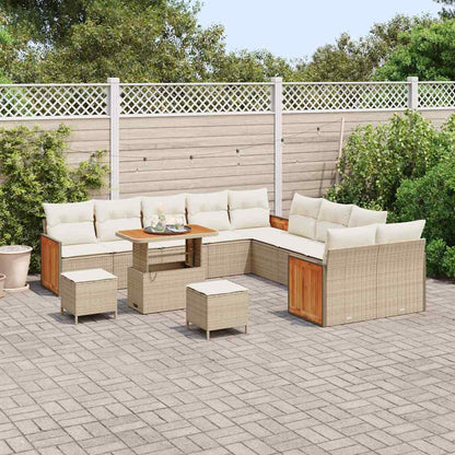 Garten-Sofa-Set 13 pcs Beige, Creme 90 x 55 x 71 cm Poly-Rattan