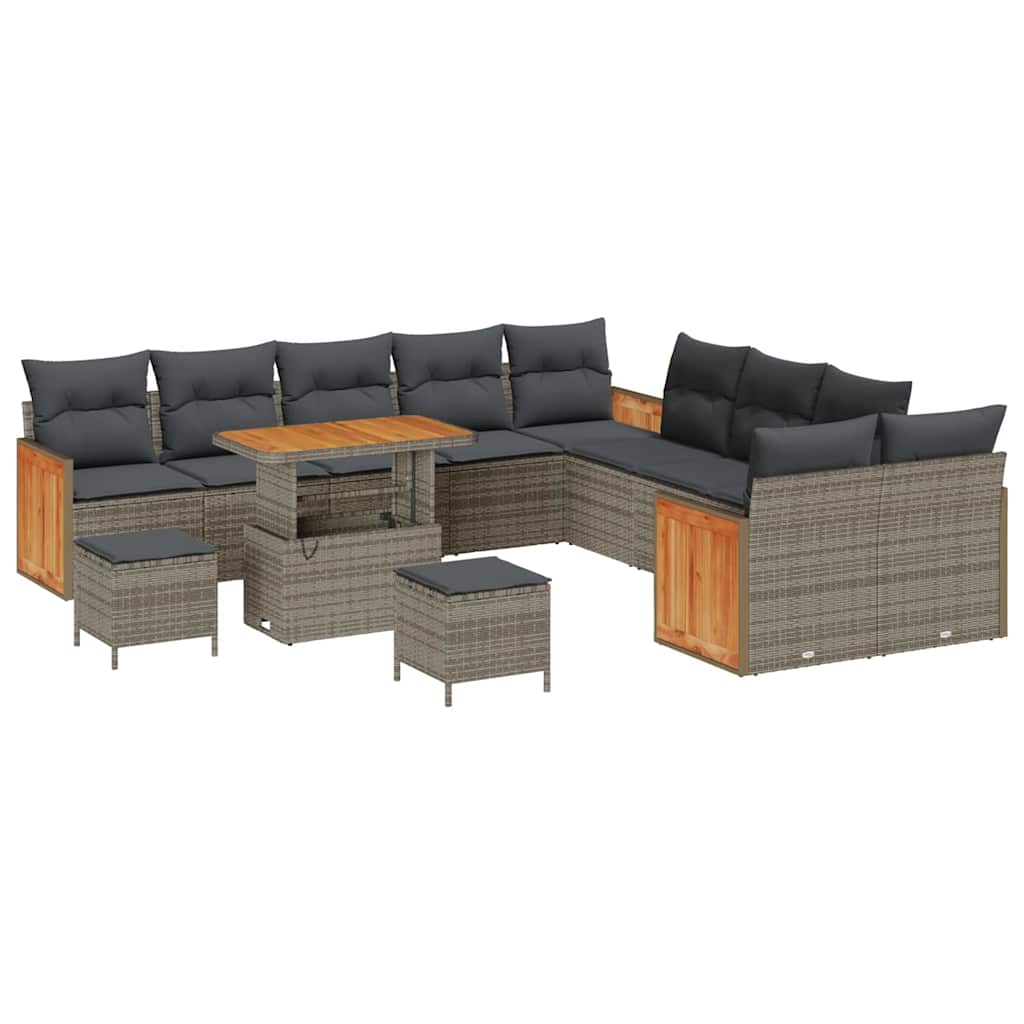 Garten-Sofa-Set 13 pcs Grau Dunkelgrau 90 x 55 x 71 cm