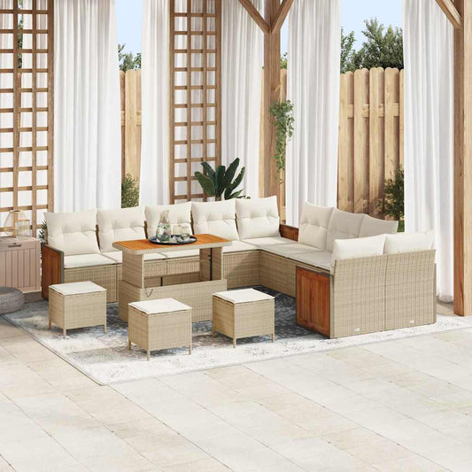Garten-Sofa-Set 14 pcs Beige, Creme 110 x 55 x 71 cm