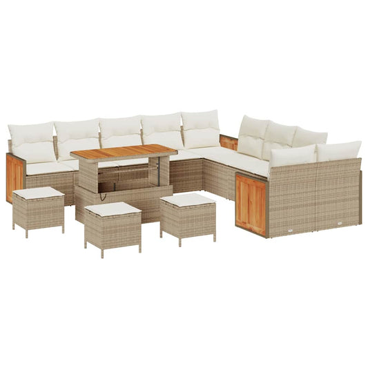 Garten-Sofa-Set 14 pcs Beige, Creme 110 x 55 x 71 cm
