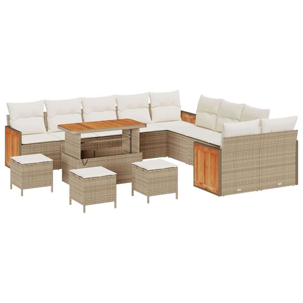 Garten-Sofa-Set 14 pcs Beige und Creme 110 x 55 x 71 cm
