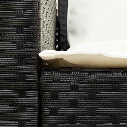 4-delt sæt Havesofasæt med puder L-form sort polyrattan