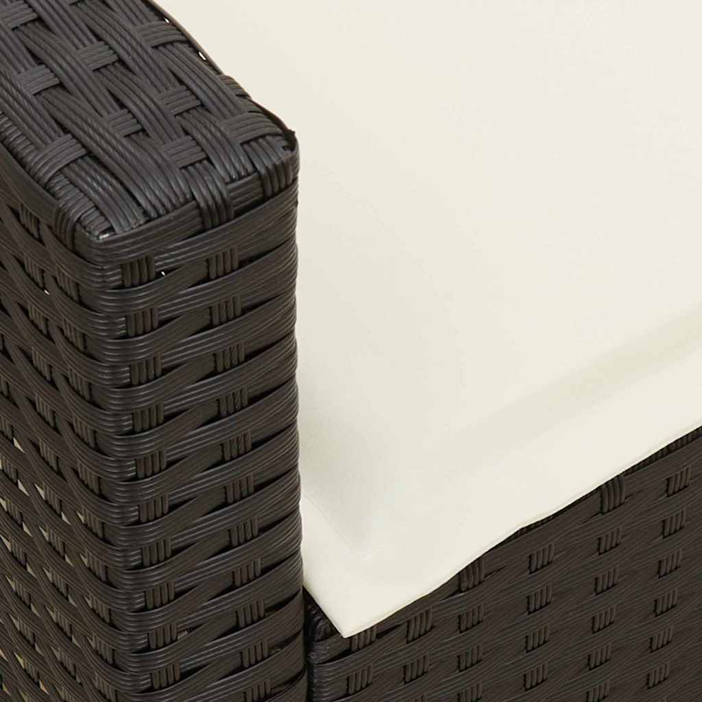 4-delt sæt Havesofasæt med puder L-form sort polyrattan