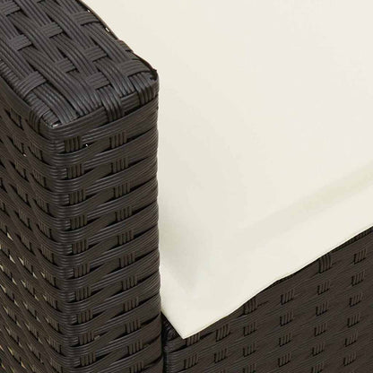 4-delt sæt Havesofasæt med puder L-form sort polyrattan