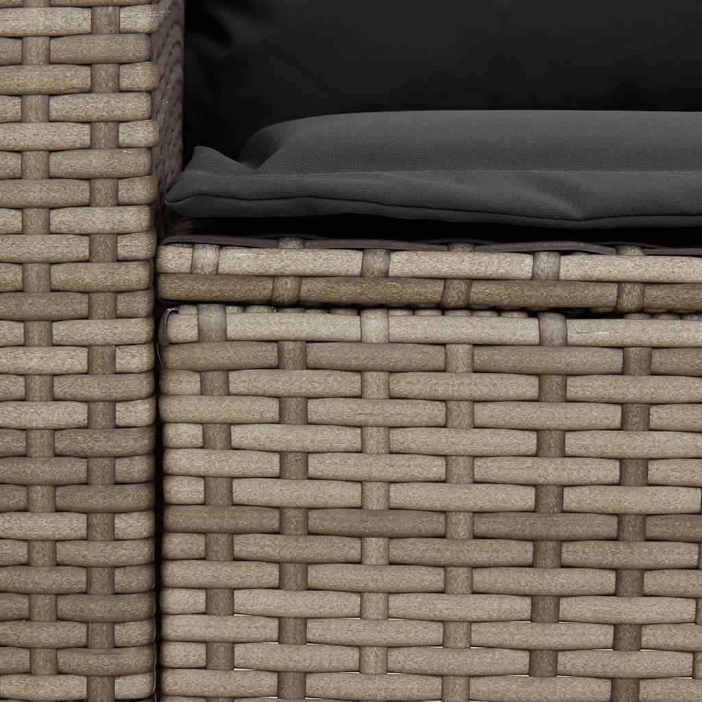 4-delt Havesofasæt med puder L-form grå polyrattan