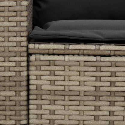 4-delt Havesofasæt med puder L-form grå polyrattan