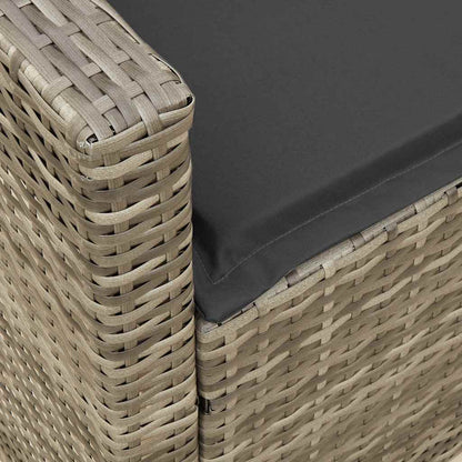 4-delt Havesofasæt med puder L-form grå polyrattan