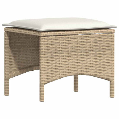 4-delt Havesofasæt med puder L-form beige polyrattan