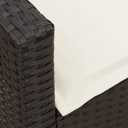 Gartensofa mit Kissen Schwarz Poly Rattan