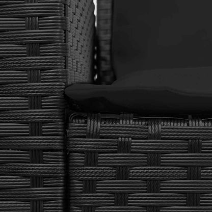 Gartensofa mit Kissen Schwarz Poly Rattan