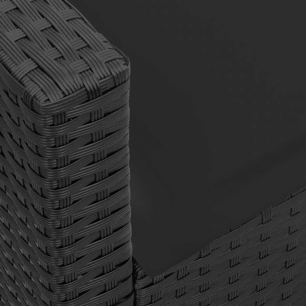 Gartensofa mit Kissen Schwarz Poly Rattan