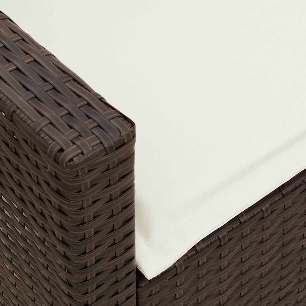 Gartensofa mit Kissen Braun Poly Rattan