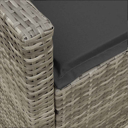Gartensofa mit Kissen Grau Poly Rattan