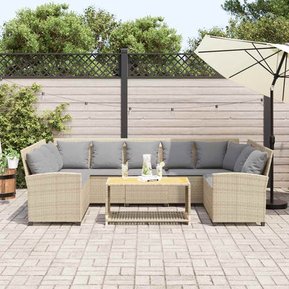 Havesofa med puder Beige polyrattan