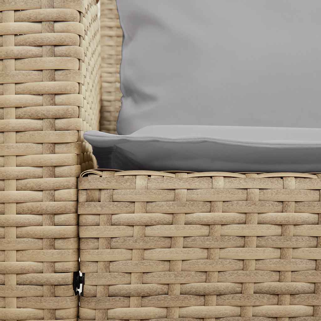 Havesofa med puder Beige polyrattan