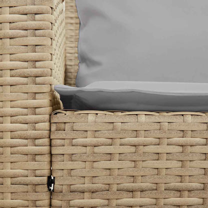 Havesofa med puder Beige polyrattan