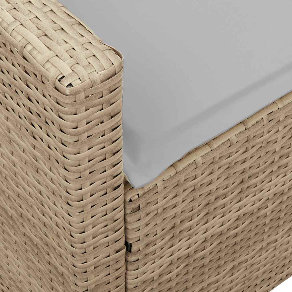 Havesofa med puder Beige polyrattan