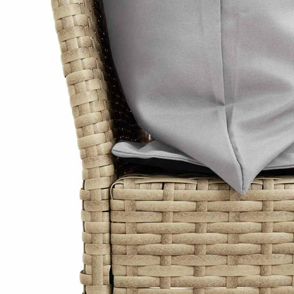 Havesofa med puder Beige polyrattan