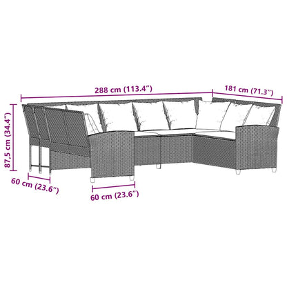 Havesofa med puder Beige polyrattan