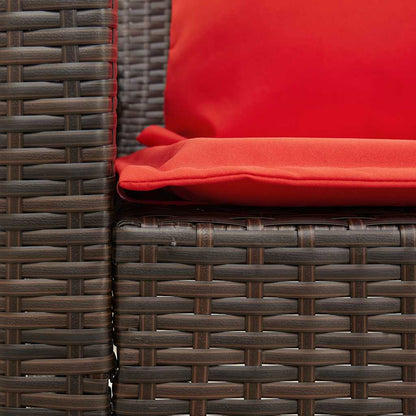 Havesofa med puder Brun polyrattan