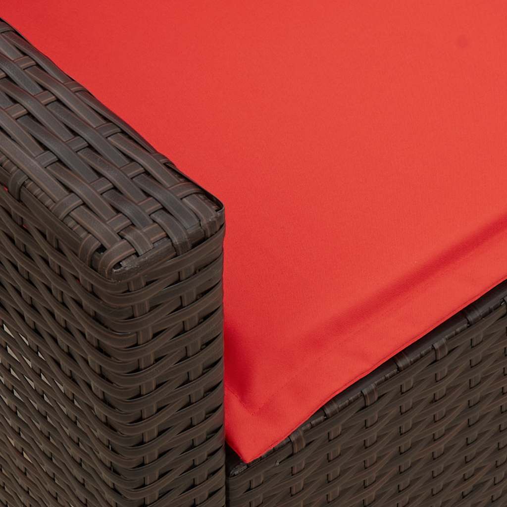 Havesofa med puder Brun polyrattan