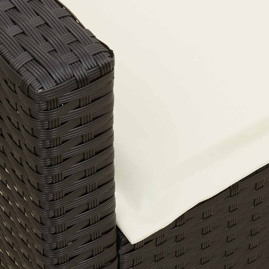 4-tlg. Garten-Sofagarnitur mit Kissen Schwarz Poly Rattan
