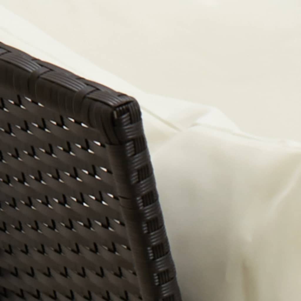 3-delt Havesofasæt med puder Sort polyrattan