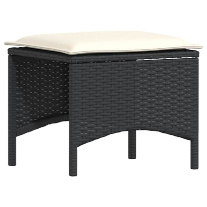 5-delt sæt Havesofasæt med puder Sort polyrattan