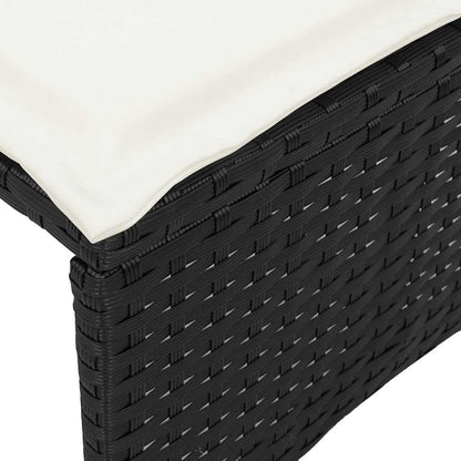 5-delt sæt Havesofasæt med puder Sort polyrattan