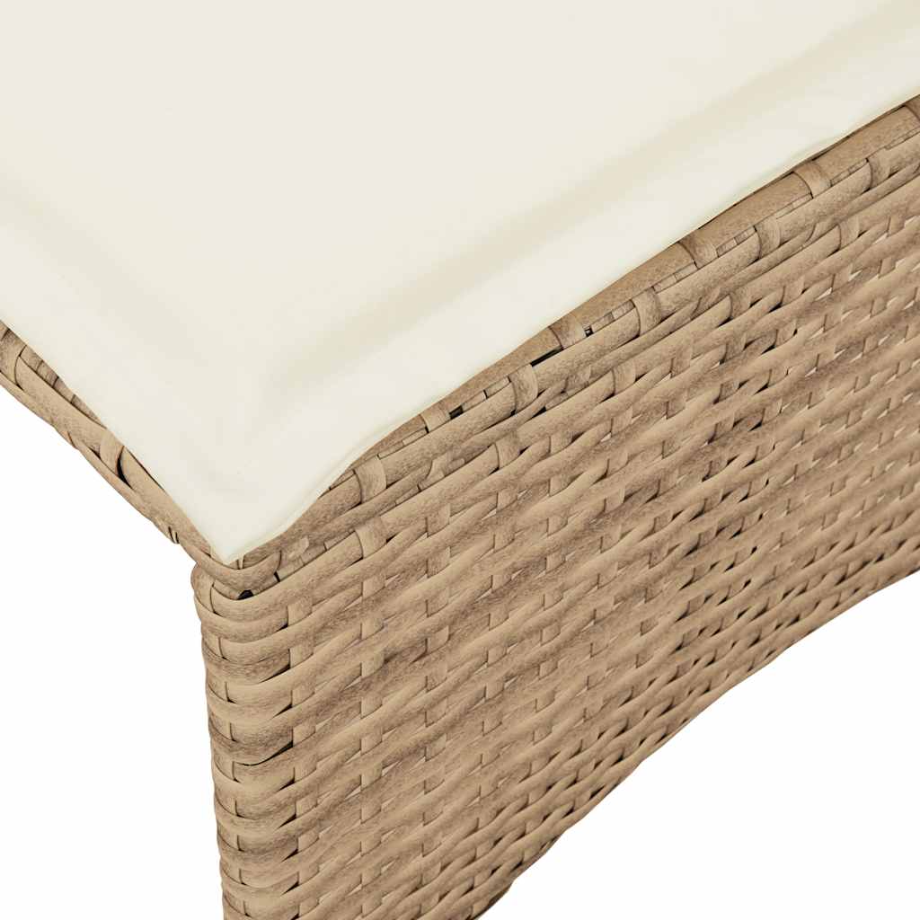 5-tlg. Garten-Sofagarnitur mit Kissen Beige Poly Rattan