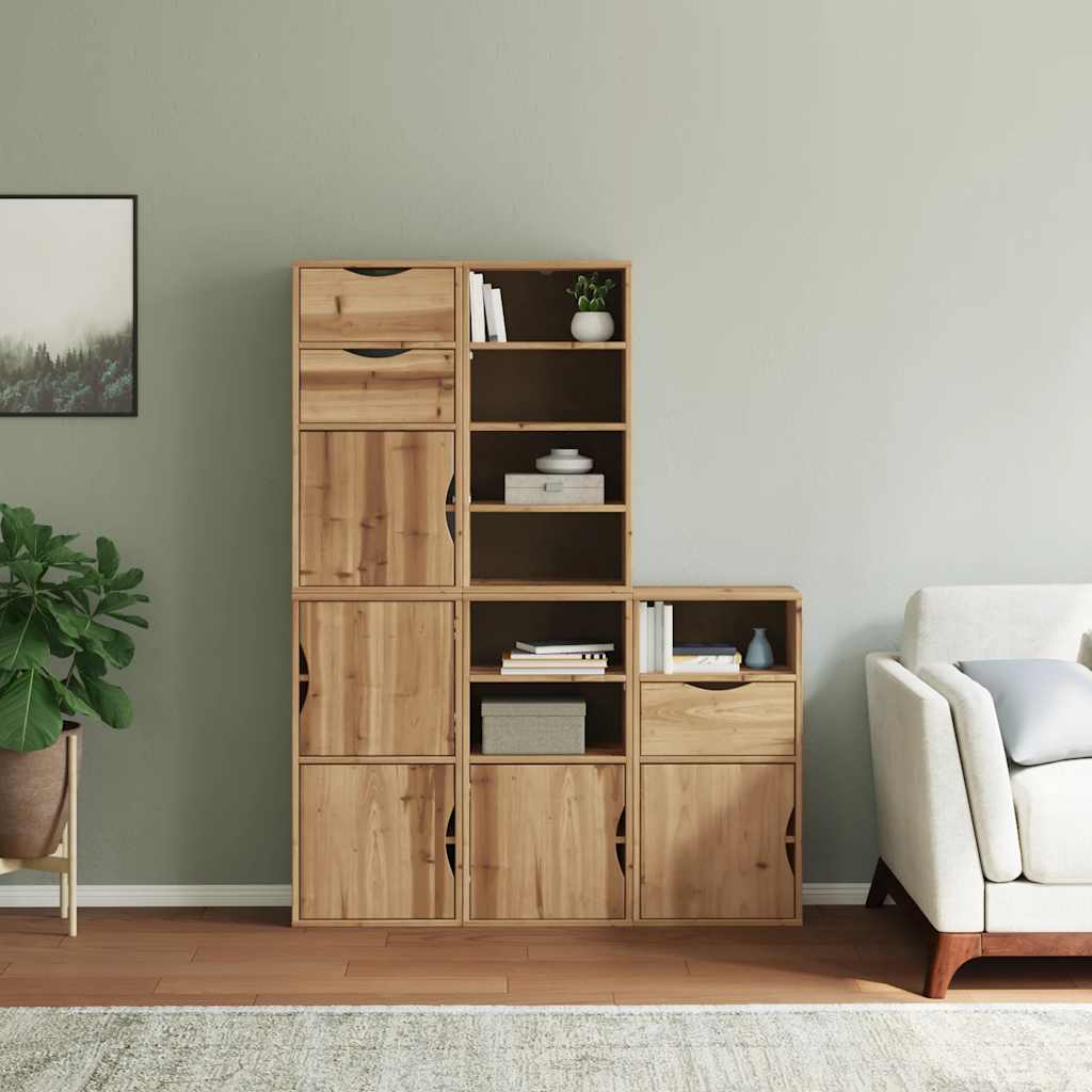 Sideskabe 5 stk ODDA 40x24x79 cm massiv fyrretræ