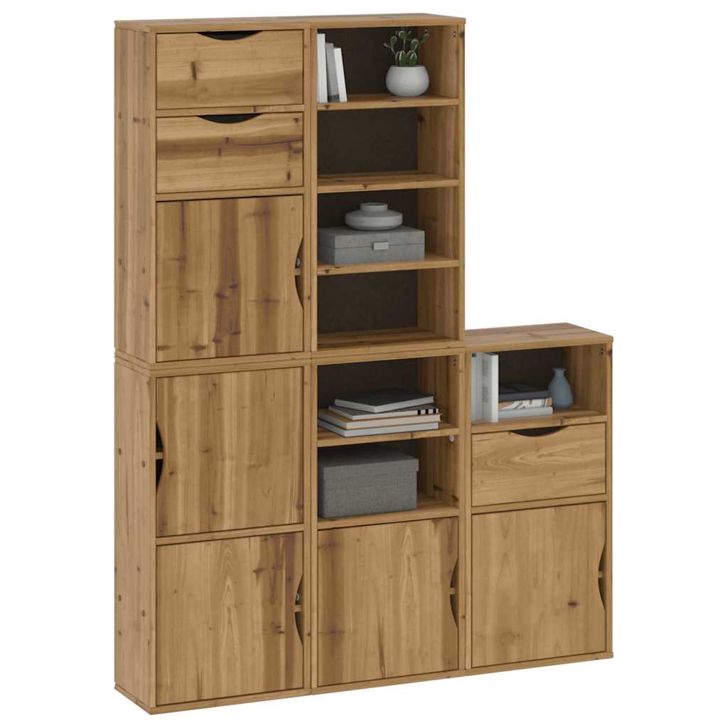 Sideskabe 5 stk ODDA 40x24x79 cm massiv fyrretræ