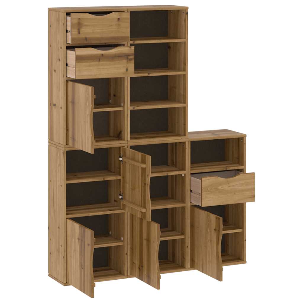 Sideskabe 5 stk ODDA 40x24x79 cm massiv fyrretræ