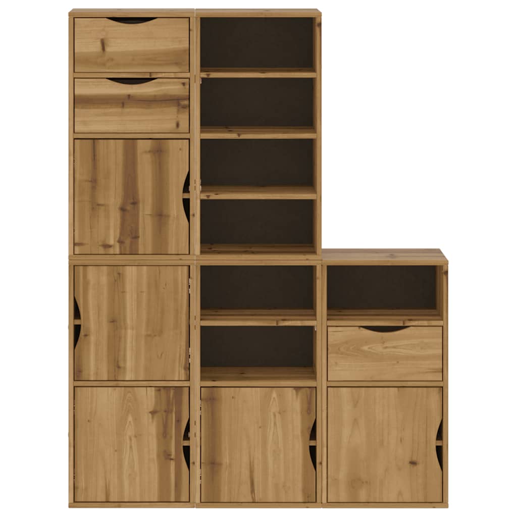 Sideskabe 5 stk ODDA 40x24x79 cm massiv fyrretræ