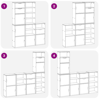 Sideskabe 5 stk ODDA 40x24x79 cm massiv fyrretræ