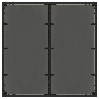 Garten Essgruppe 3 pcs Schwarz 90 x 90 x 75 cm Poly-Rattan
