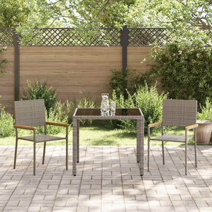 Garten Essgruppe 3 pcs Grau, Braun 90 x 90 x 75 cm Poly-Rattan