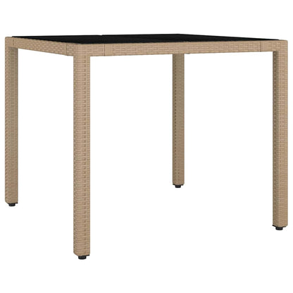Garten Essgruppe 3 pcs Beige 90 x 90 x 75 cm Poly-Rattan
