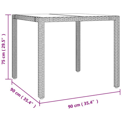 Garten Essgruppe 3 pcs Beige 90 x 90 x 75 cm Poly-Rattan