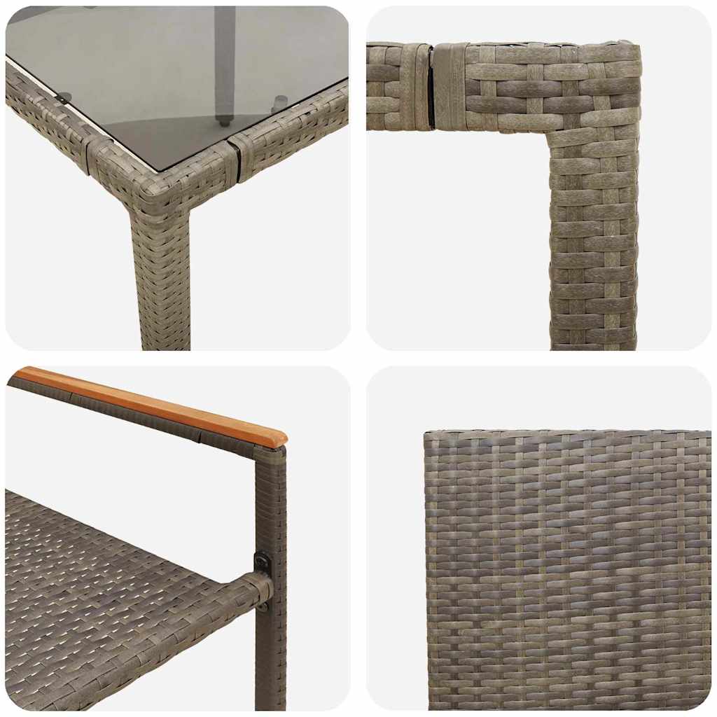 Garten Essgruppe 5 pcs Grau 90 x 90 x 75 cm Poly-Rattan