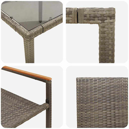 Garten Essgruppe 5 pcs Grau 90 x 90 x 75 cm Poly-Rattan