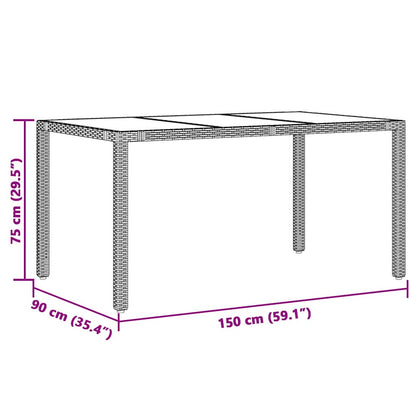 Garten Essgruppe 5 pcs Schwarz 150 x 90 x 75 cm Poly-Rattan