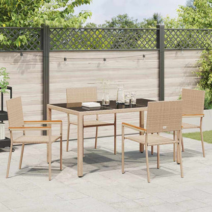 Garten Essgruppe 5 pcs Beige 150 x 90 x 75 cm Poly-Rattan