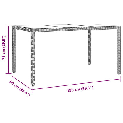 Garten Essgruppe 5 pcs Beige 150 x 90 x 75 cm Poly-Rattan